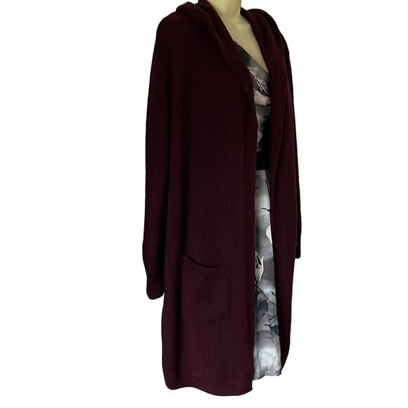 Forever 21 Contemporary Burgundy Hooded Cardigan Juniors Size XL - Picture 2 of 10